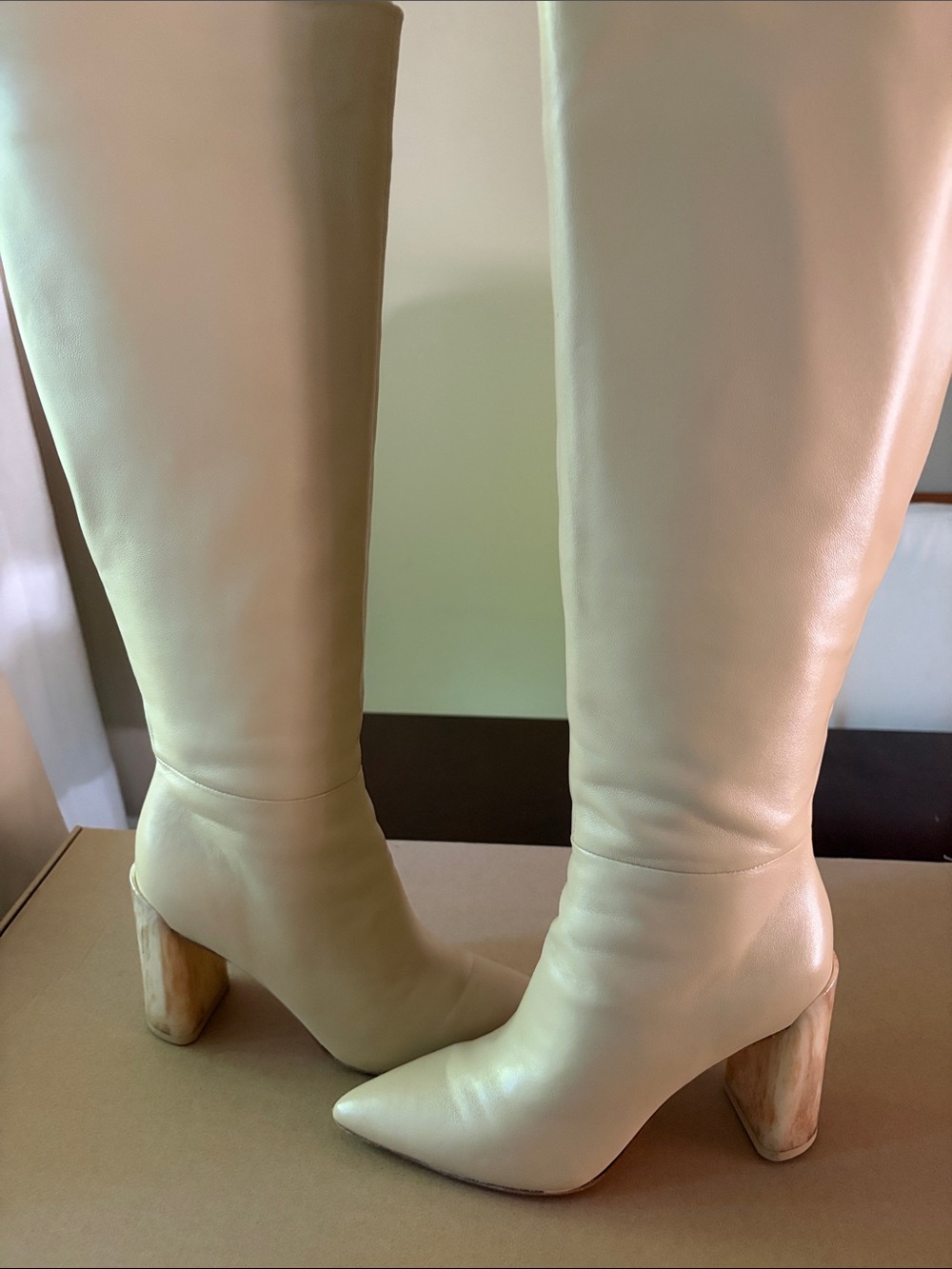 Vince Pilar Macadamia Le Pointed-Toe Leather Boots - Picture 11 of 13